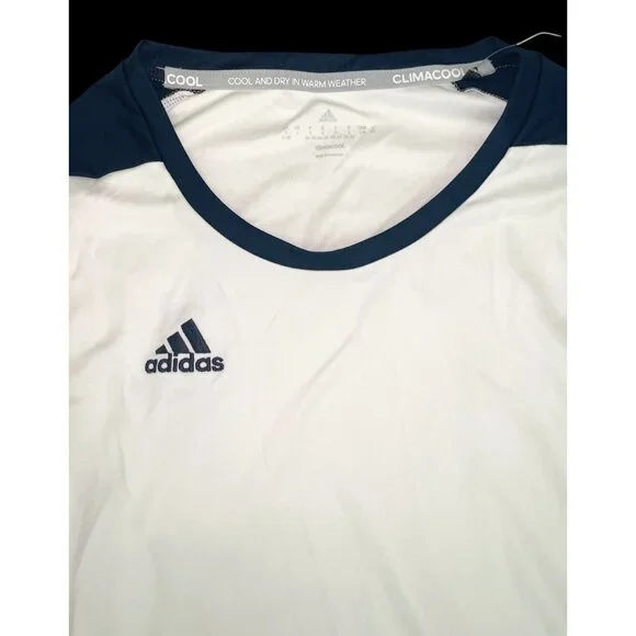 Adidas ClimaCool Long Sleeve Tee Women’s Size S White/Navy NWT Athletic Shirt - Picture 3 of 5